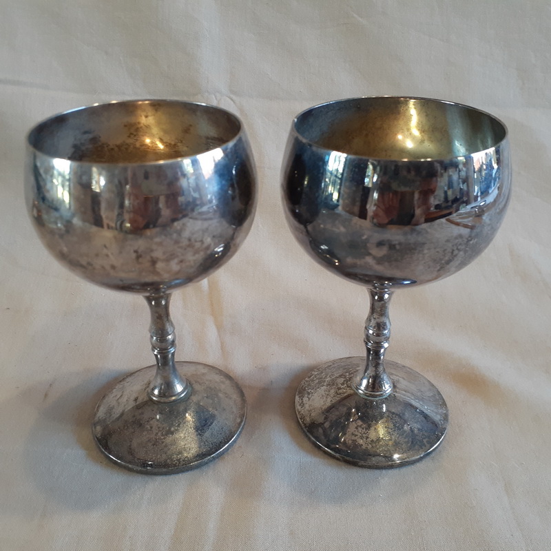 How to clean hot sale silver plated goblets